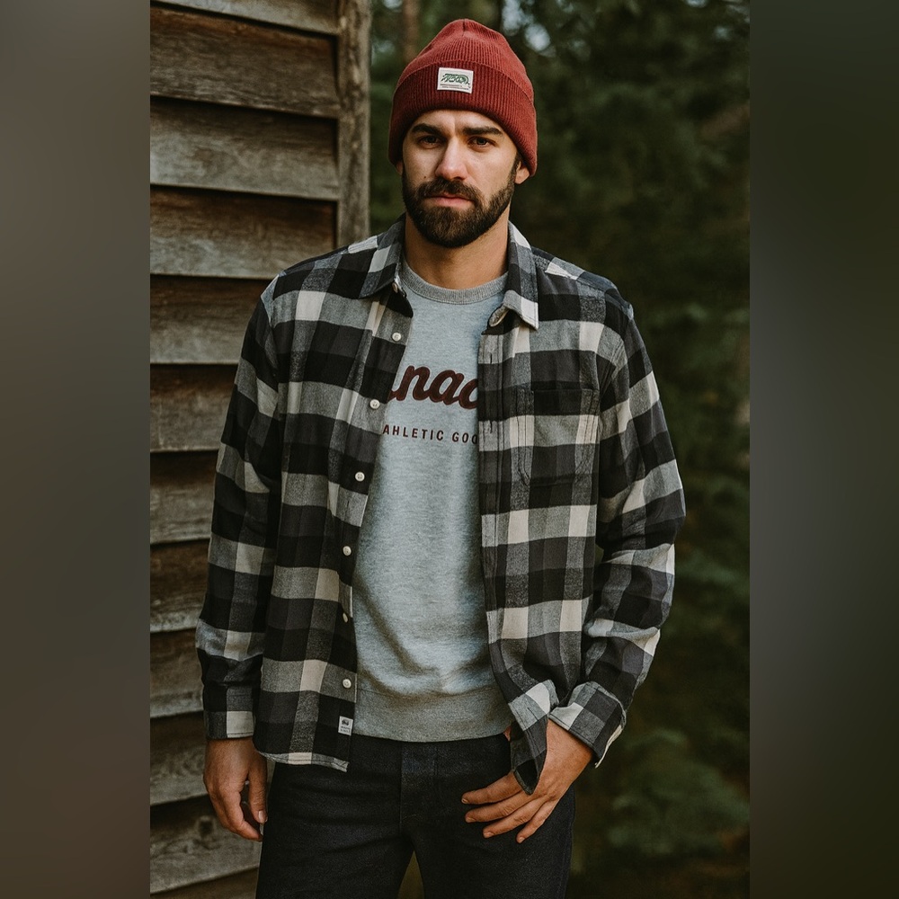 Roots Black and White Plaid Shirt